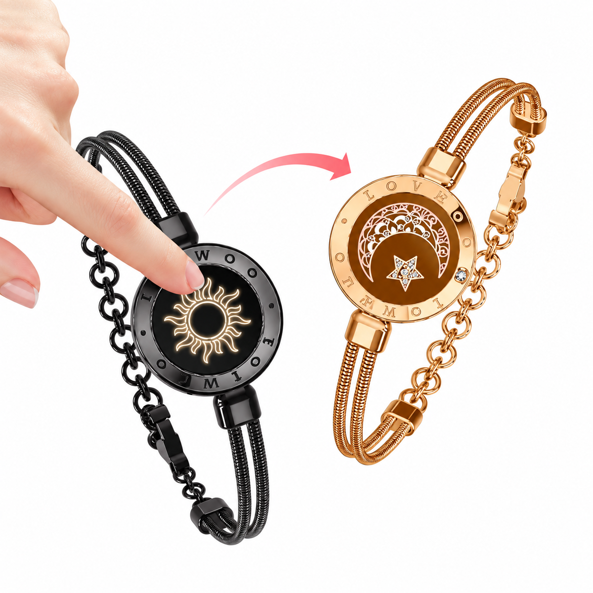 Long-distance bracelets Light + Vibration