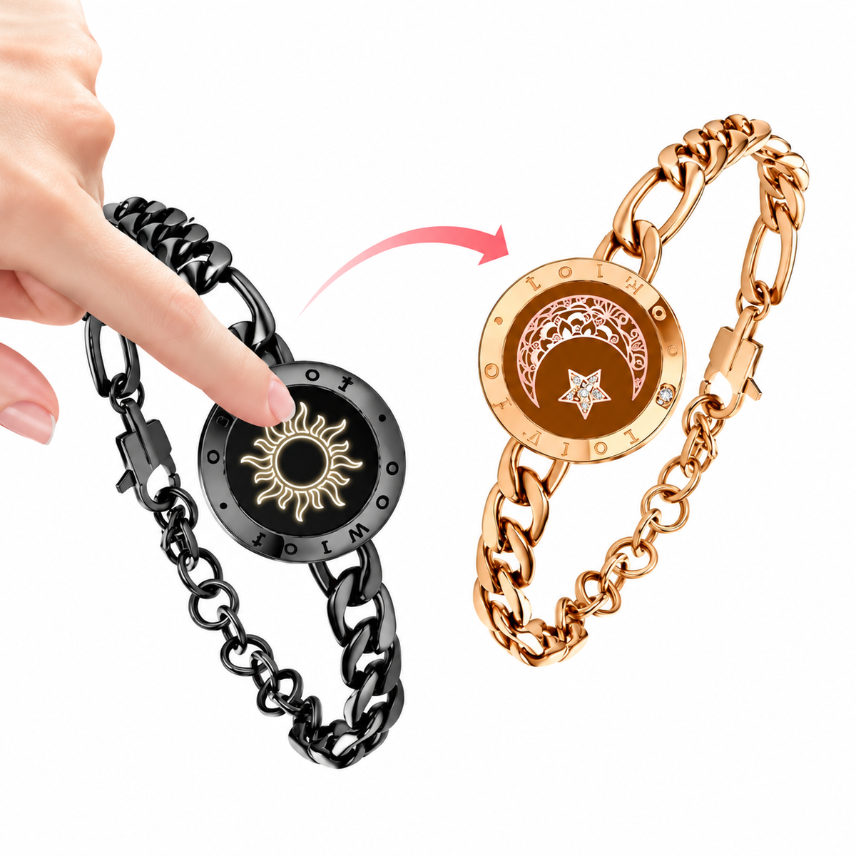 Long-distance bracelets Light + Vibration